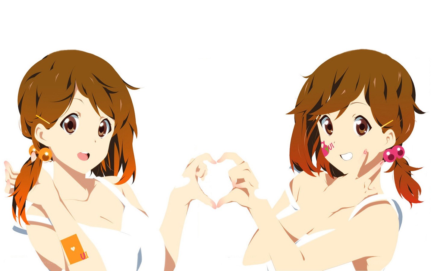anime girls making heart shape