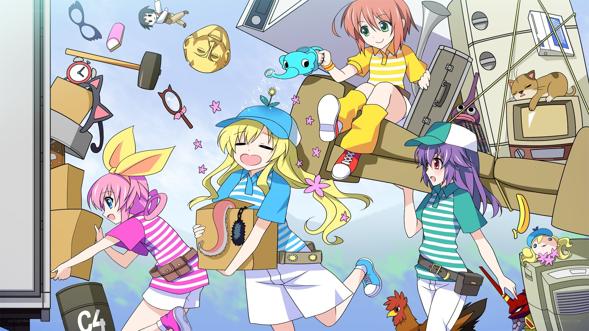 anime girls moving house