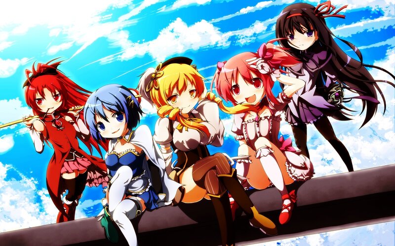 anime girls on a beam