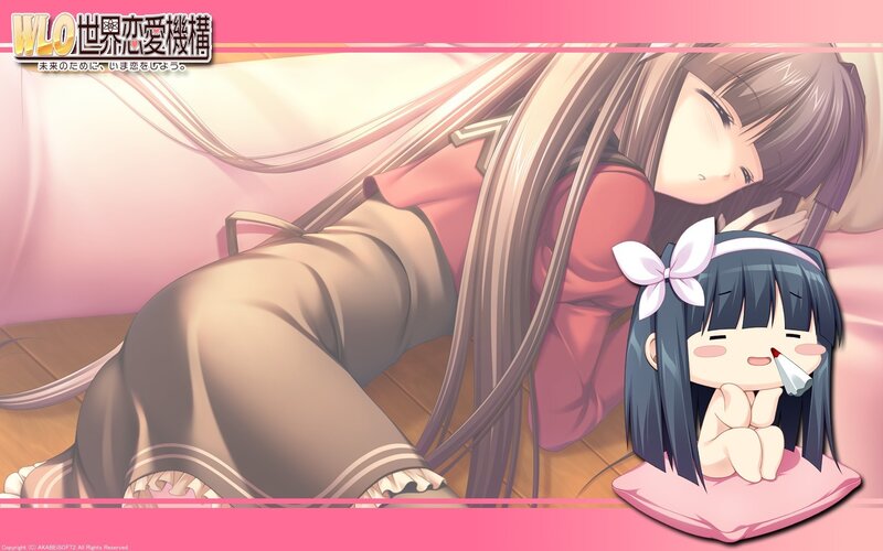 Anime girls on a bed