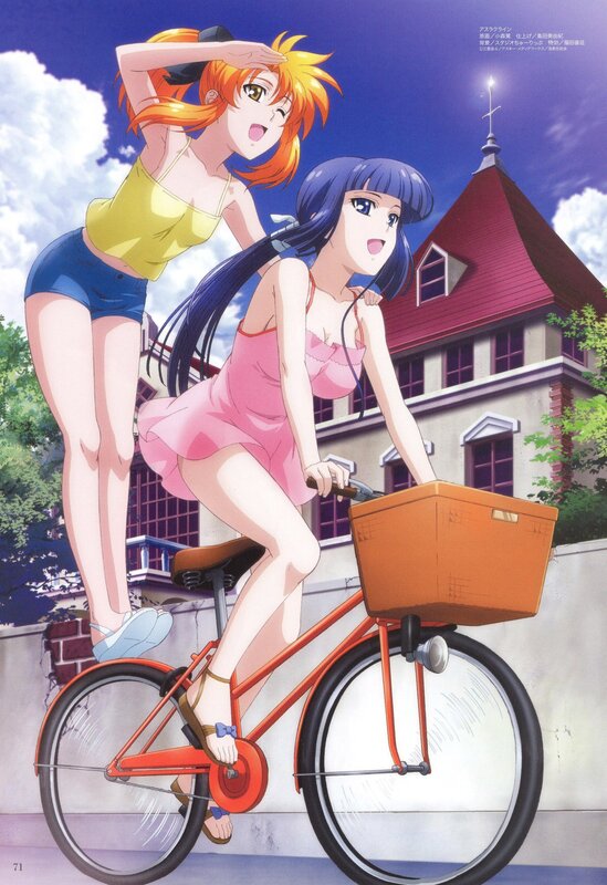 Anime girls on a bicycle