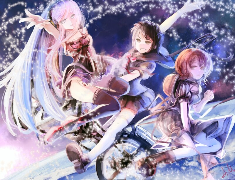anime girls on a bike