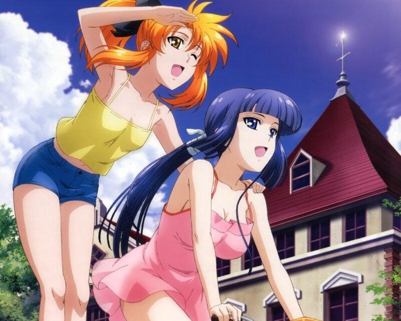 Anime girls on a bike