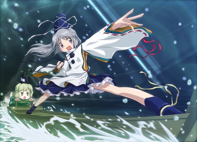 anime girls on a boat
