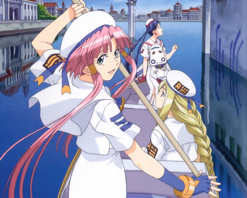 anime girls on a boat