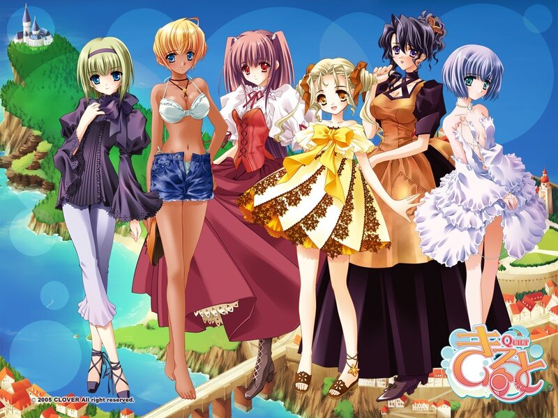 Anime girls on a bridge