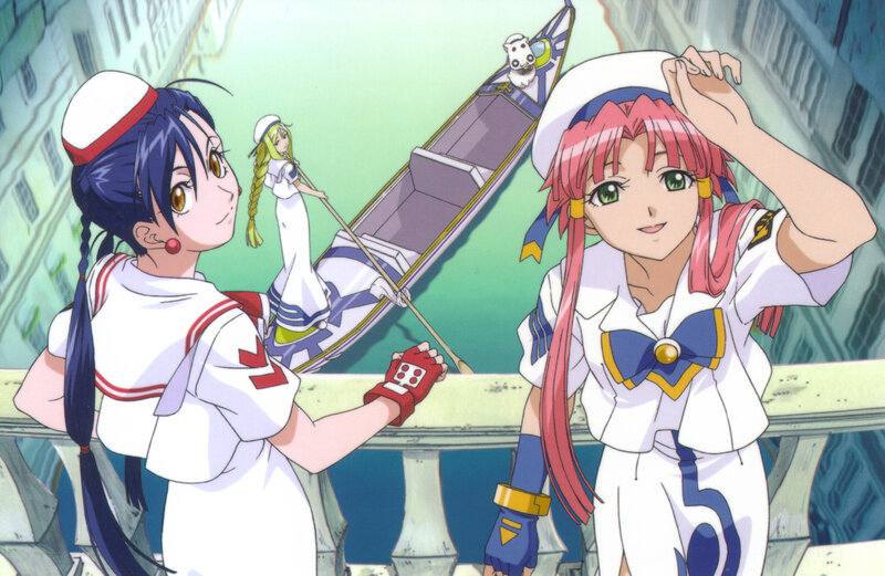 anime girls on a bridge