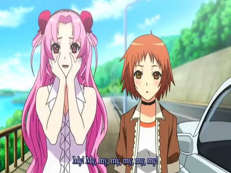 anime girls on a bridge