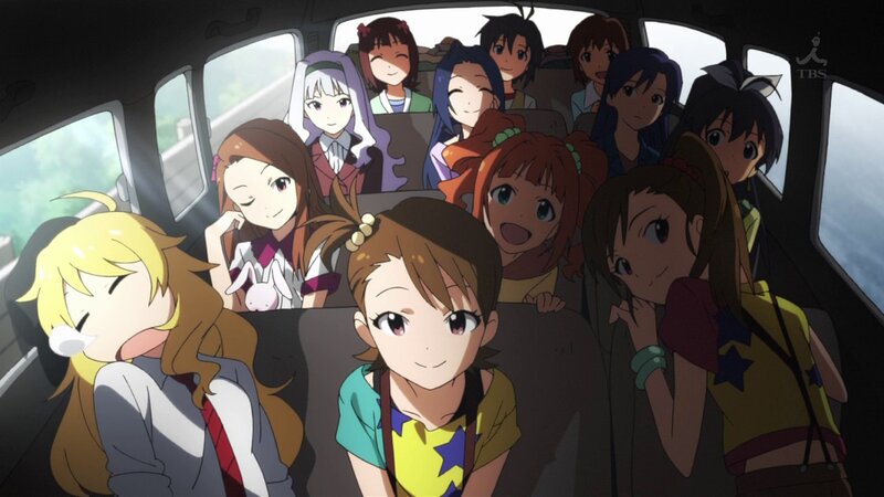 anime girls on a bus