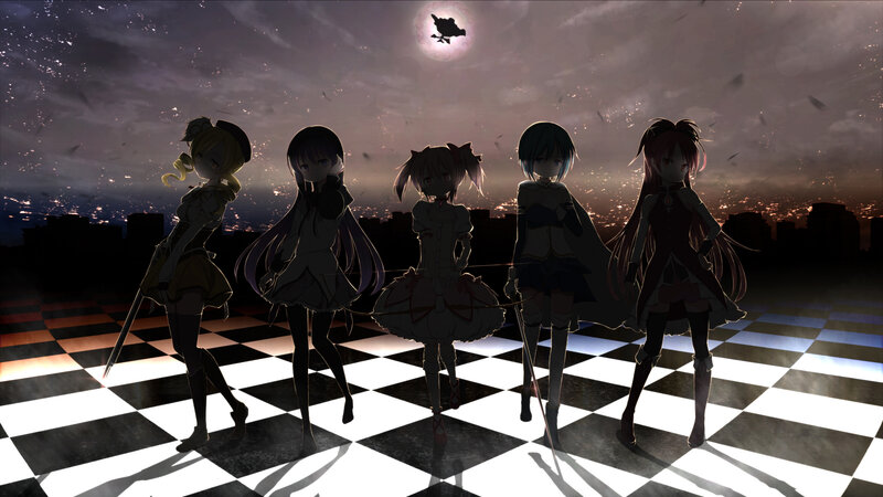 anime girls on a chessboard
