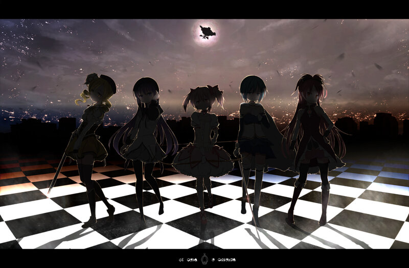 anime girls on a chessboard
