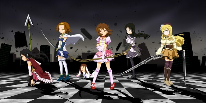 anime girls on a chessboard
