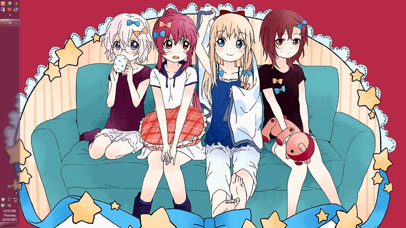 anime girls on a couch