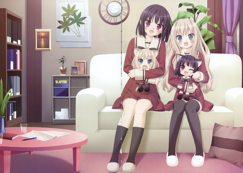 anime girls on a couch