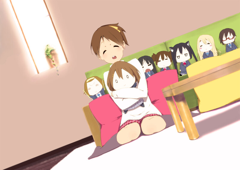Anime Girls on a Couch — Green