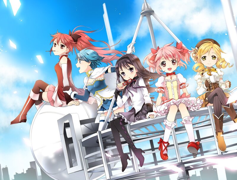 anime girls on a ferris wheel