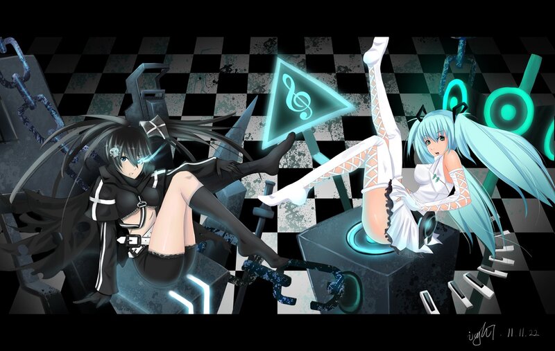 Anime girls on a music stage