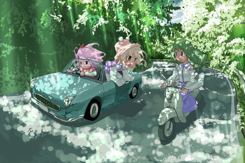 Anime girls on a road trip