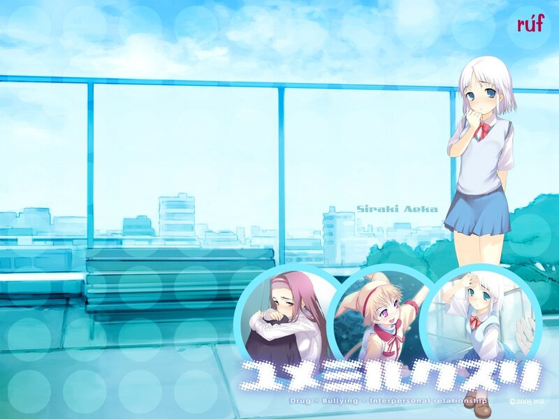 Anime girls on a rooftop
