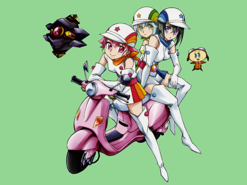anime girls on a scooter