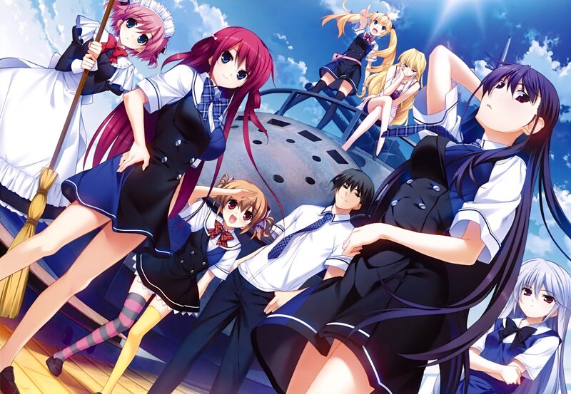 anime girls on a ship