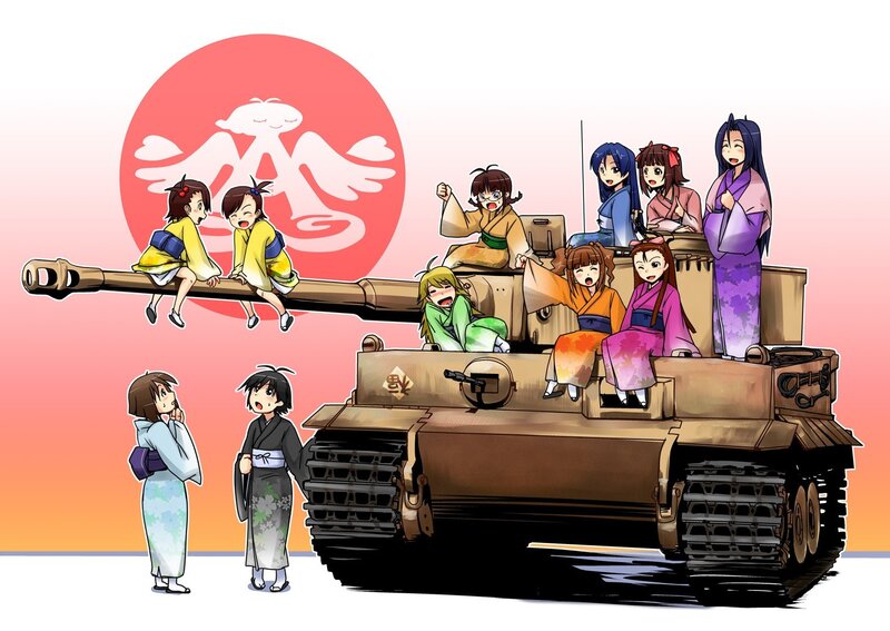 Anime girls on a tank