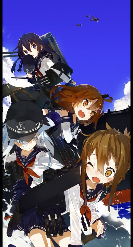 anime girls on a warship