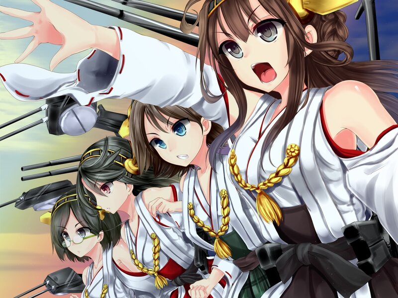 anime girls on a warship