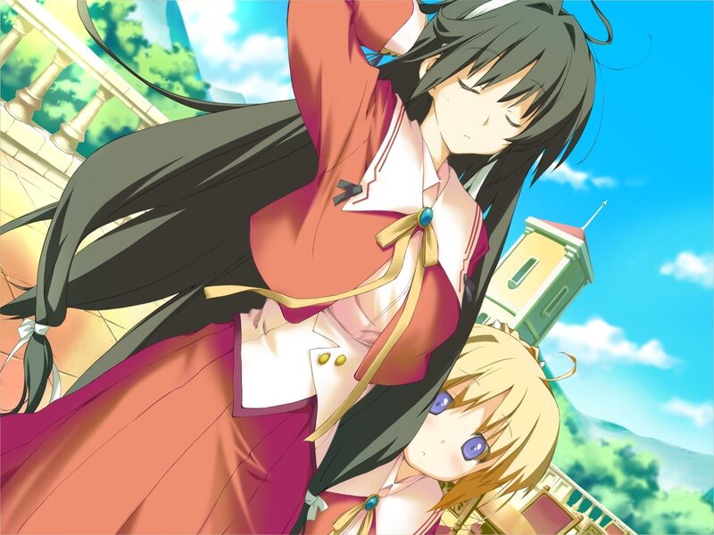 anime girls on balcony