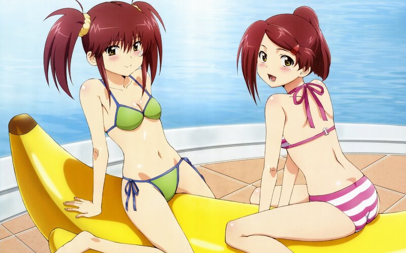 anime girls on banana boat