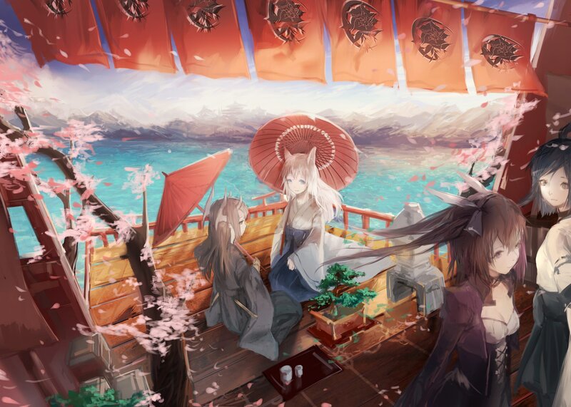 Anime Girls on Boat