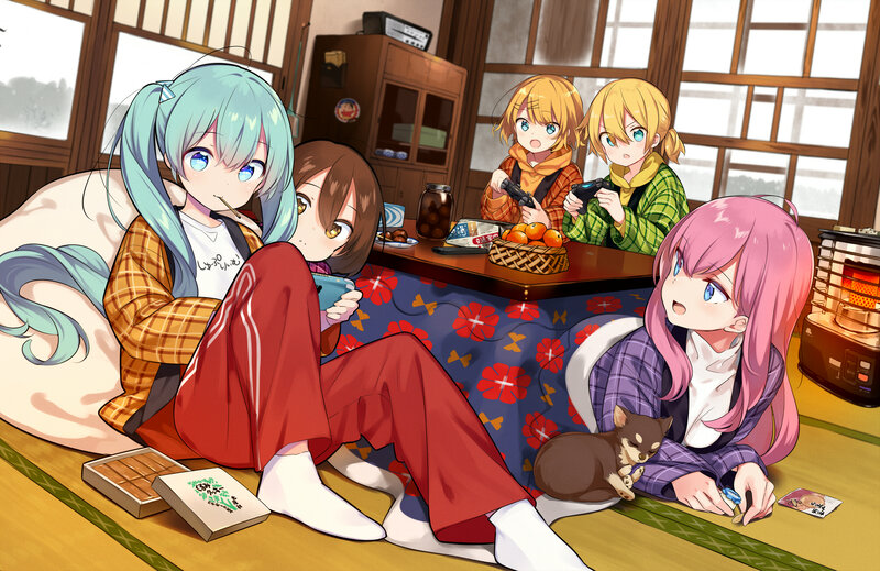 Anime Girls on Floor — Blue
