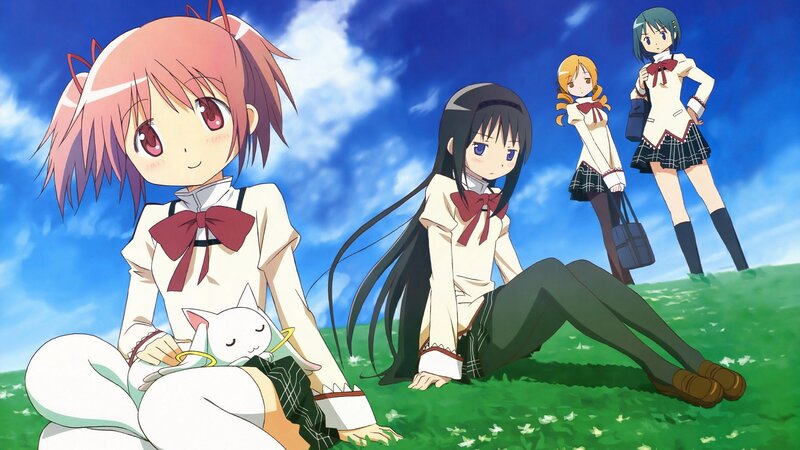 Anime Girls on Grass — Blue
