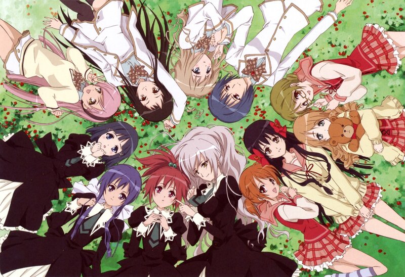 Anime Girls on Grass — Green