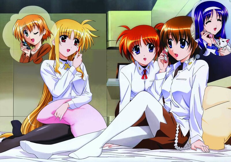 Anime girls on phones