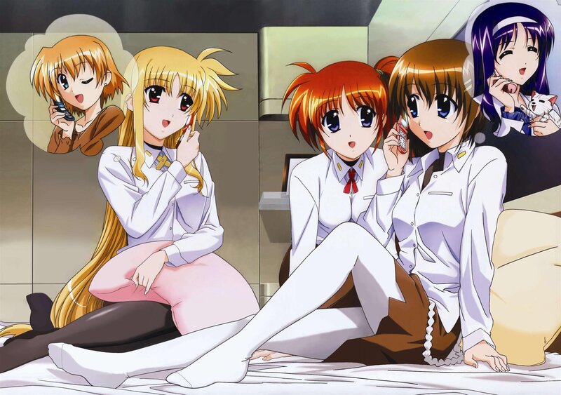 anime girls on phones