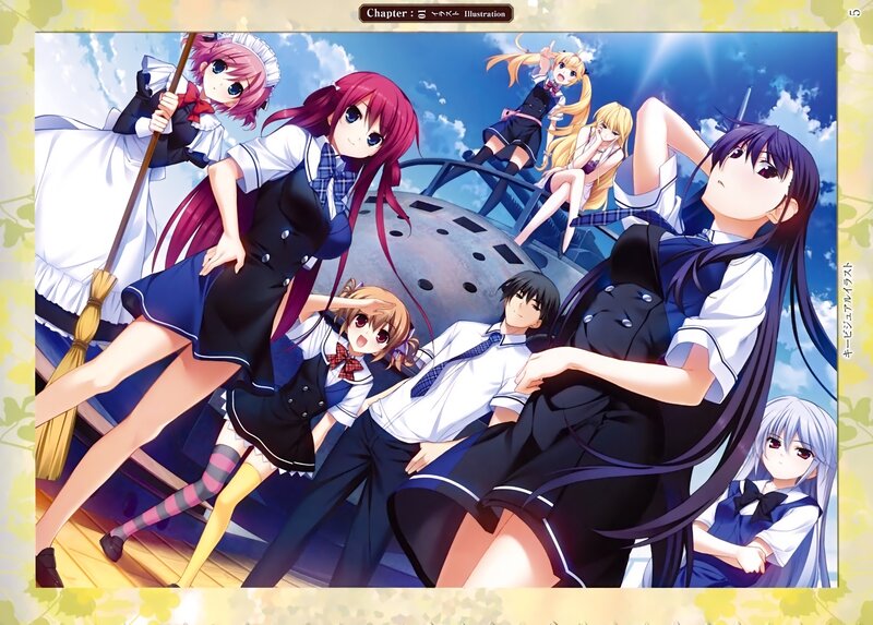 Anime Girls on Ship Deck — Blue, Dramatic