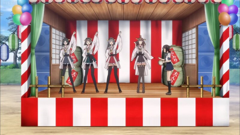Anime Girls on Stage — Red, Festive