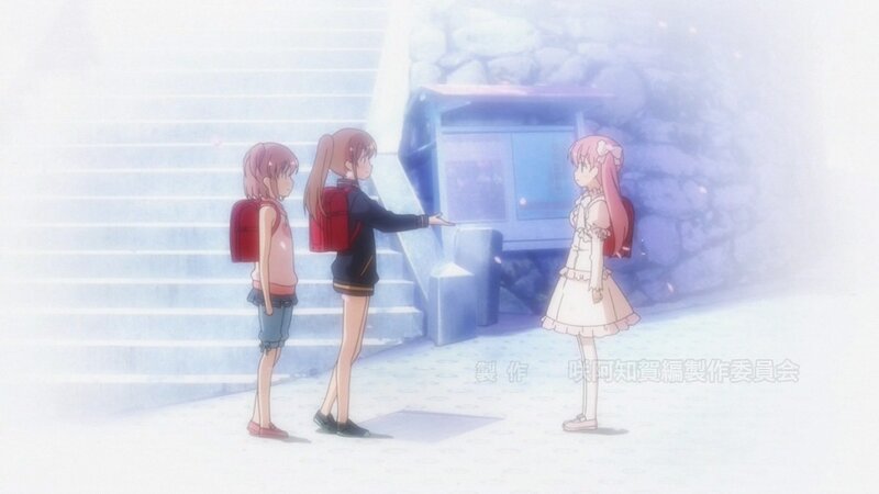 anime girls on stairs
