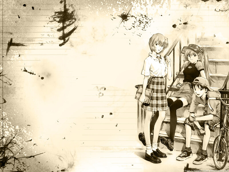 anime girls on stairs