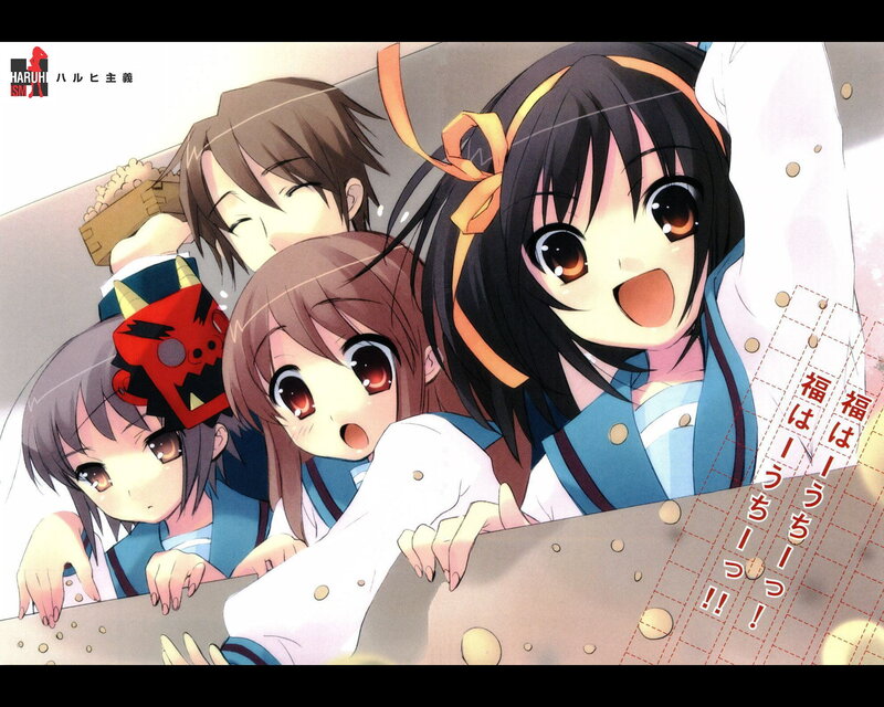 Anime girls peeking over a wall