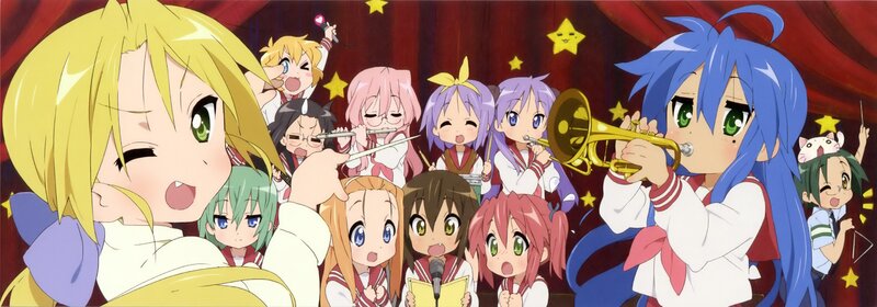 anime girls performing music