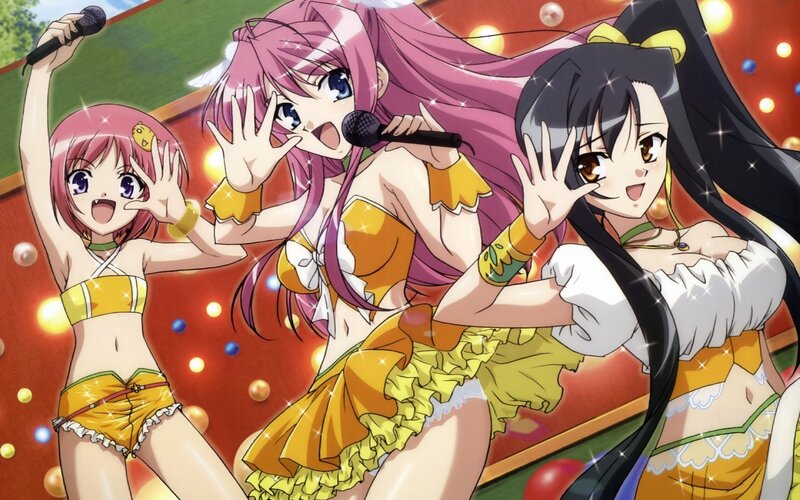 anime girls performing on stage