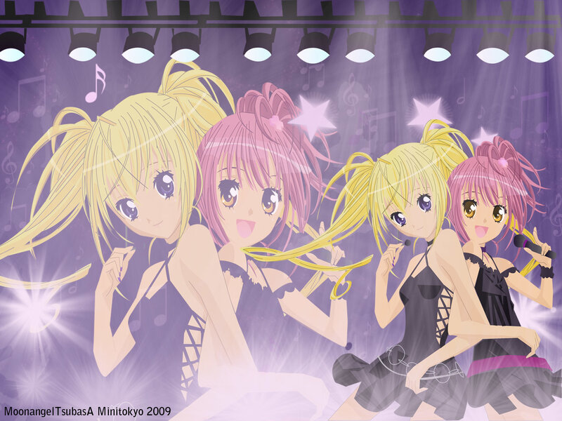 Anime girls performing on stage