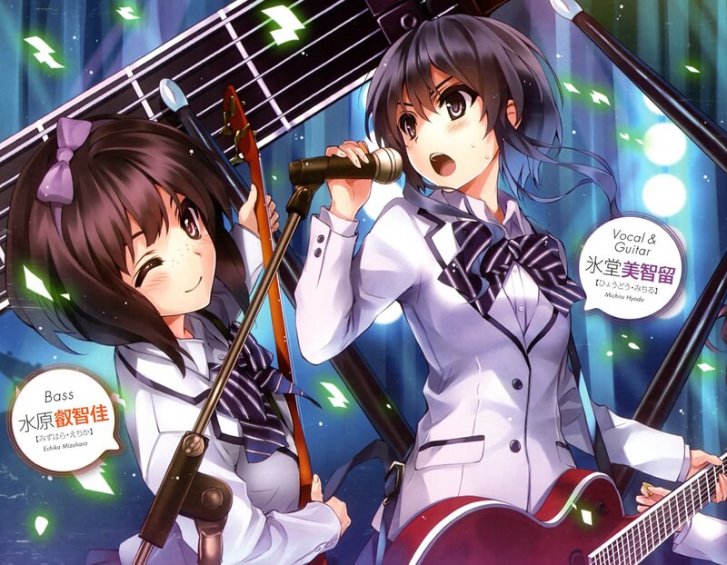 Anime girls performing on stage