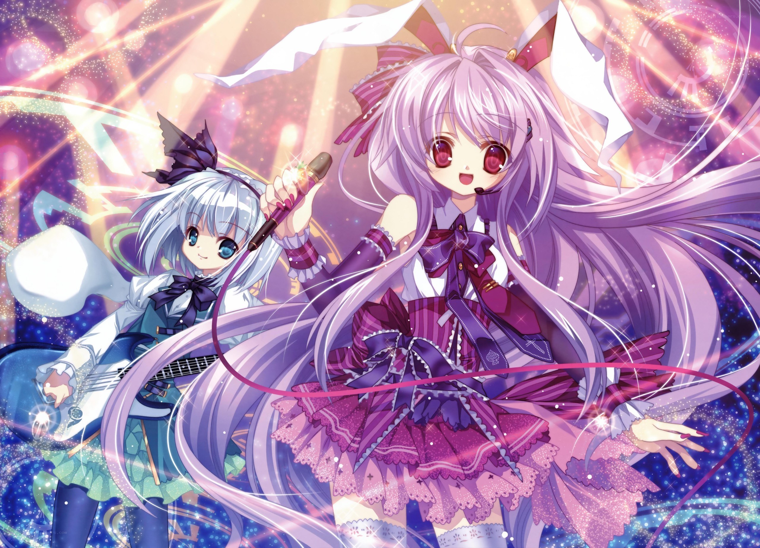 Anime girls performing on stage