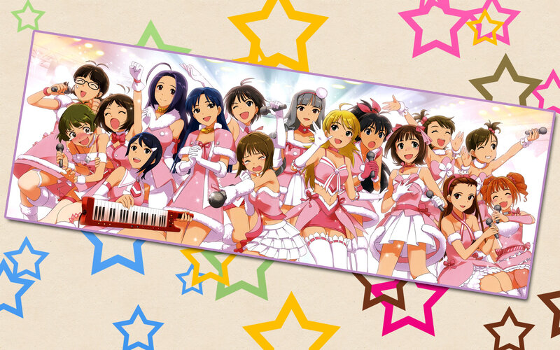 Anime Girls Performing on Stage — Pink