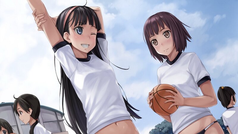anime girls playing basketball