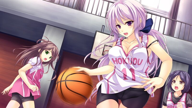 Anime Girls Playing Basketball — Purple