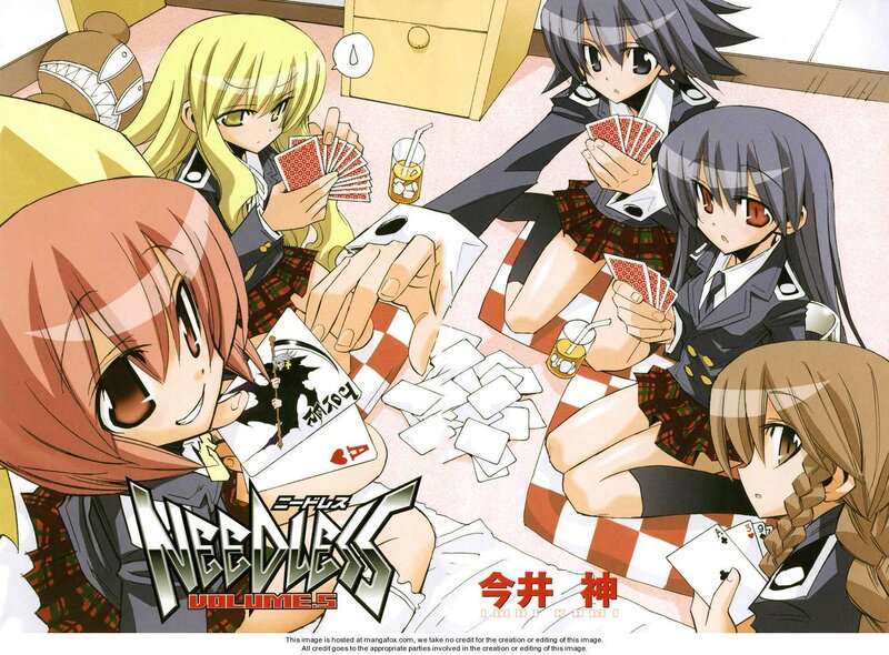Anime Girls Playing Cards — Red